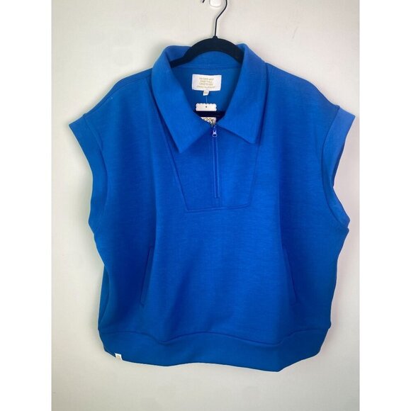 Simply Southern NWT Tess Quarter Zip Short Sleeve Pullover In Royal Size XXL - Picture 8 of 8